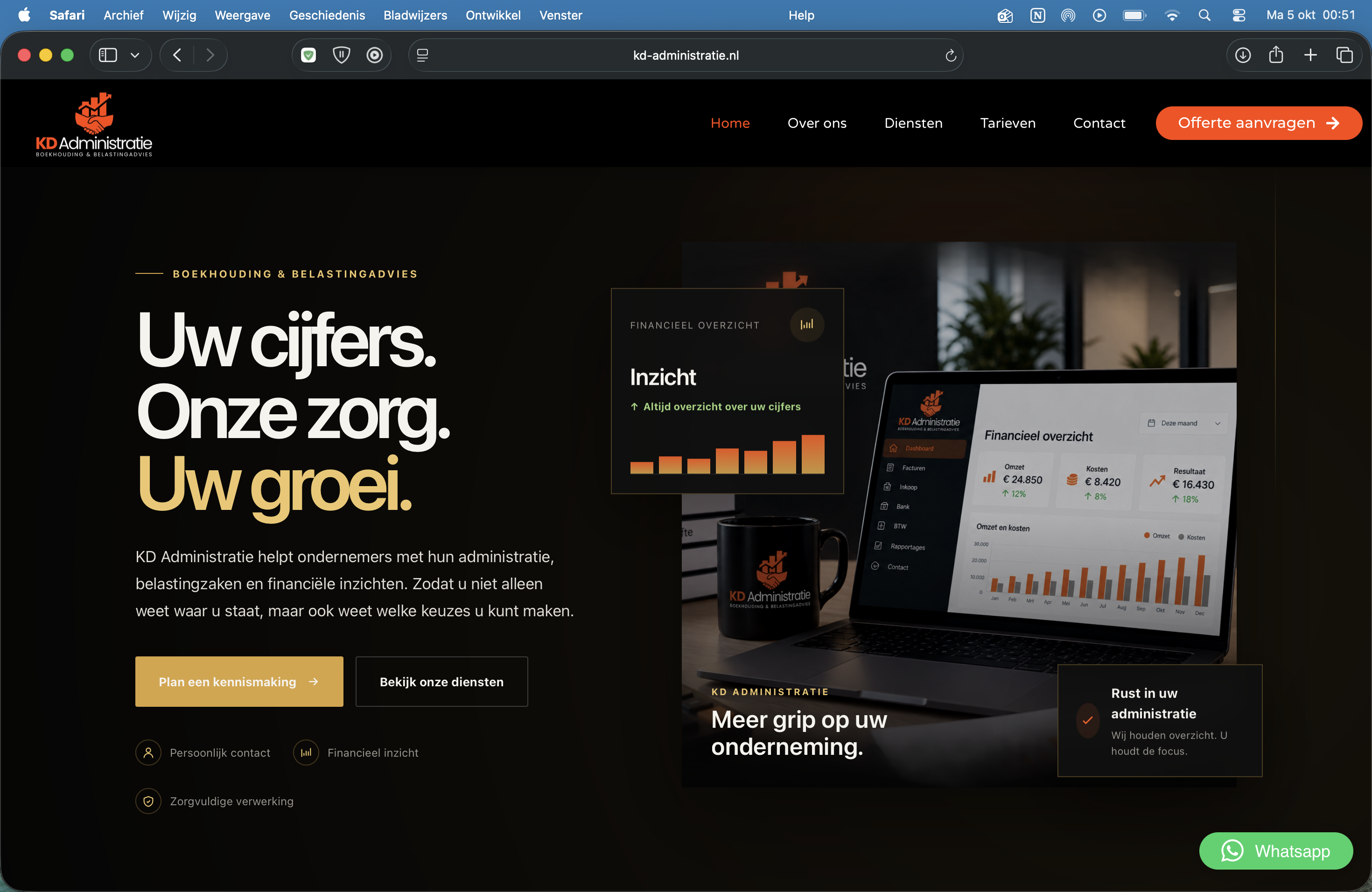 Website van KD Administratie