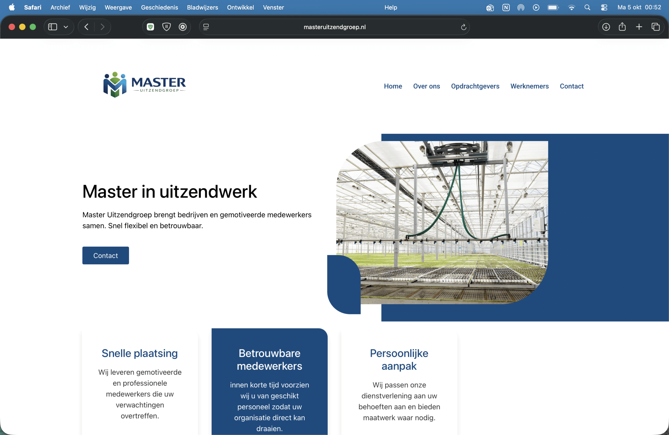 Website van Master Uitzendgroep