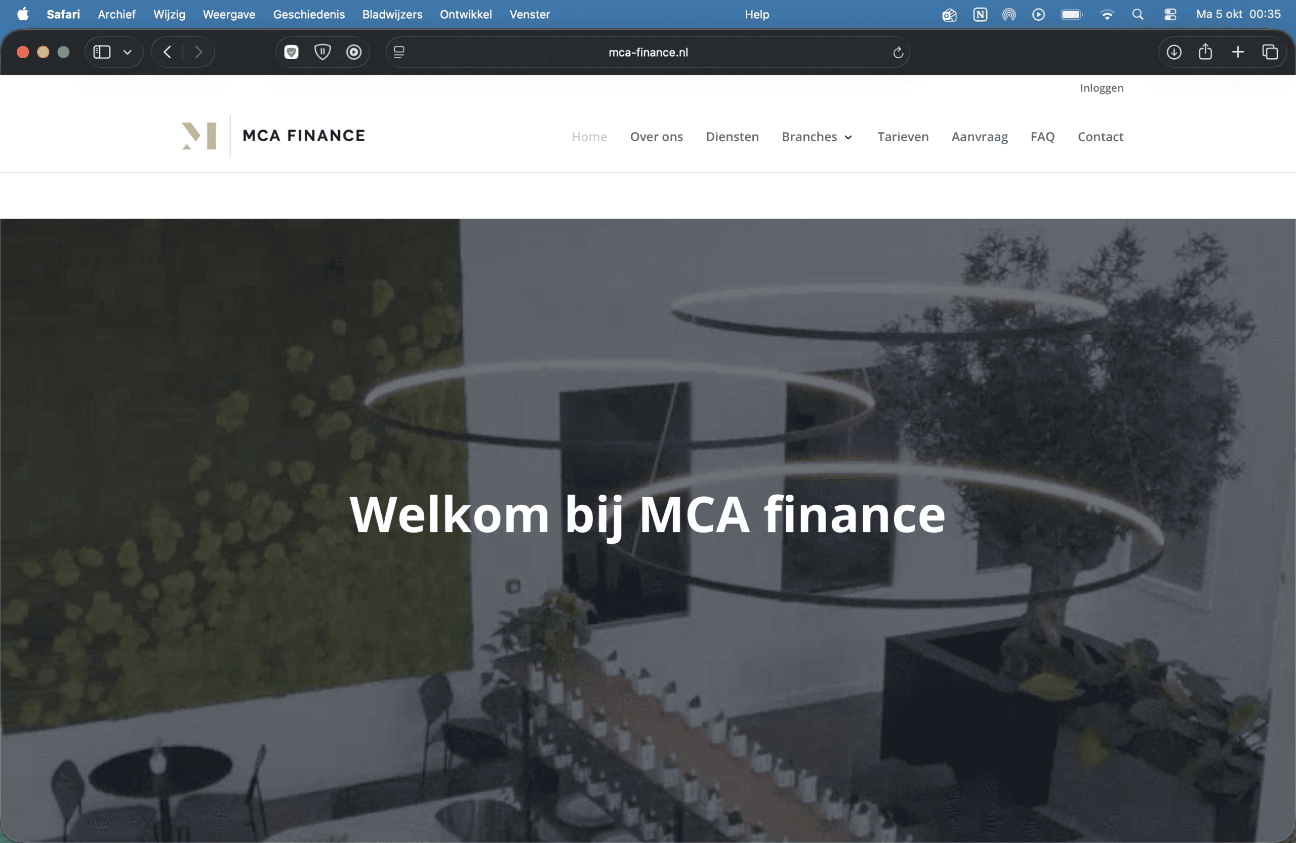 Website van MCA Finance