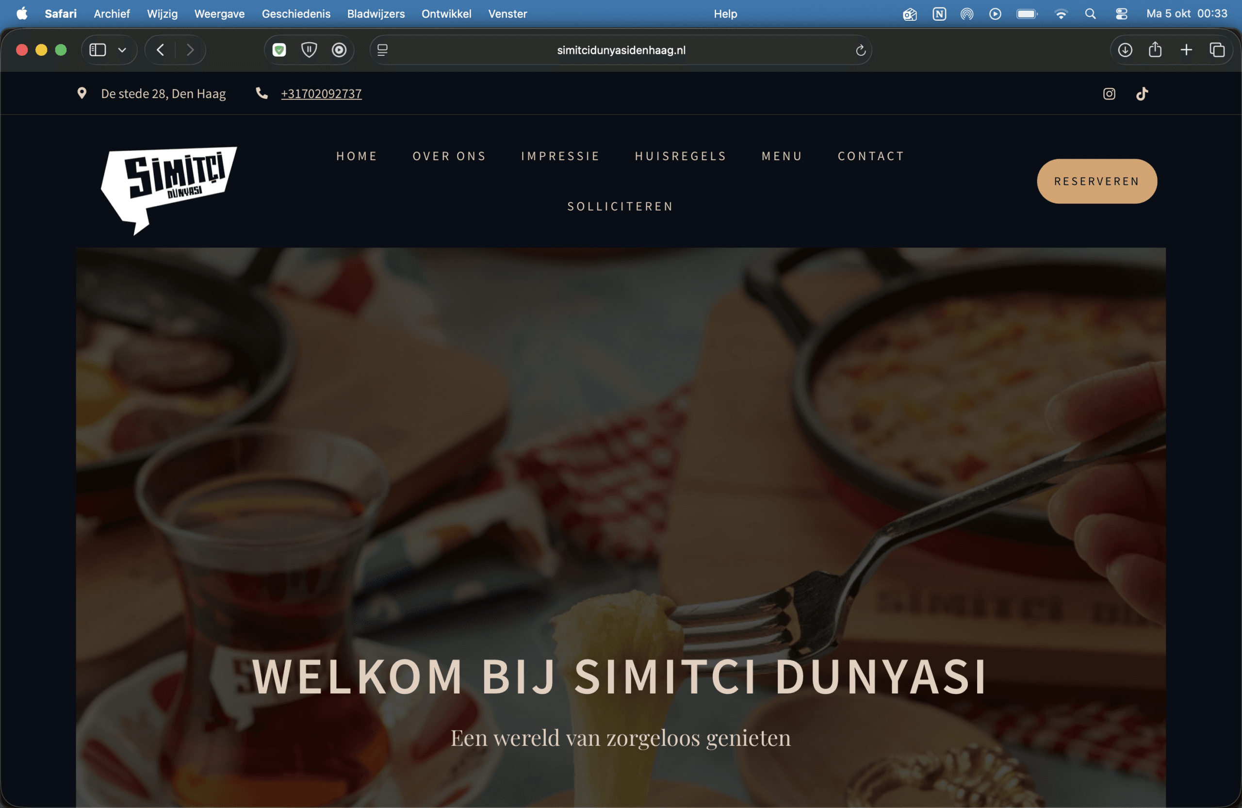 Website van Simitçi Dünyası Den Haag